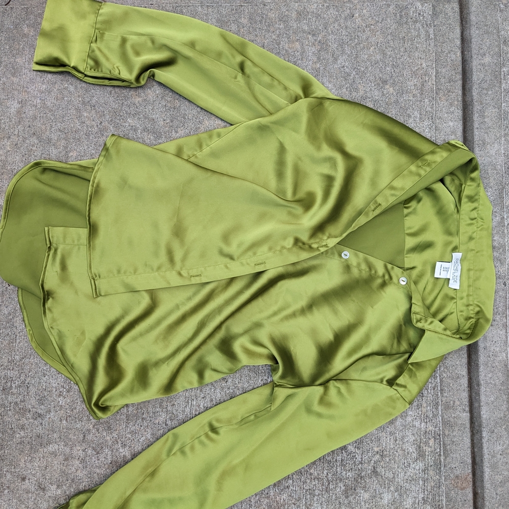 Rachel Zoe Green Lightweight Satin Jacket